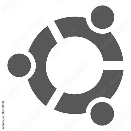 Ubuntu Icon: A minimalistic design of the Ubuntu icon, depicting interconnectedness, representing the spirit of innovation and open-source software. 