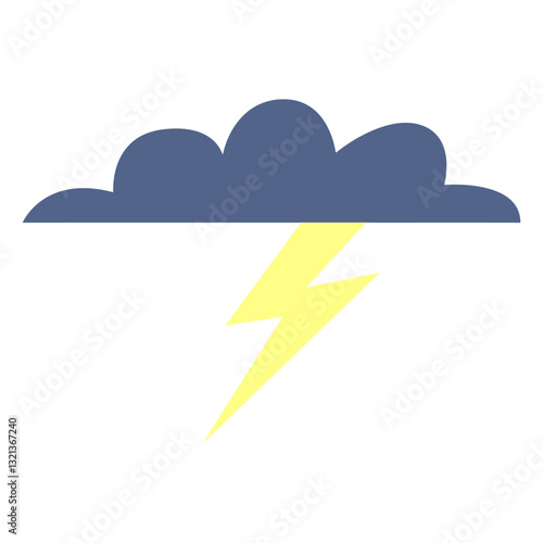 Stormy Skies Illustration: An illustrative depiction of a dark, brooding cloud, vividly contrasted by a striking bolt of lightning that illuminates the sky.