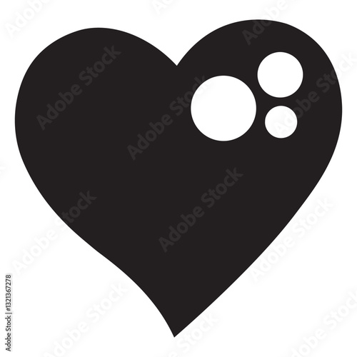 Heart's Abstract Echo: A bold, minimalist heart design stands alone, with unique dot that adds a touch of the unknown.