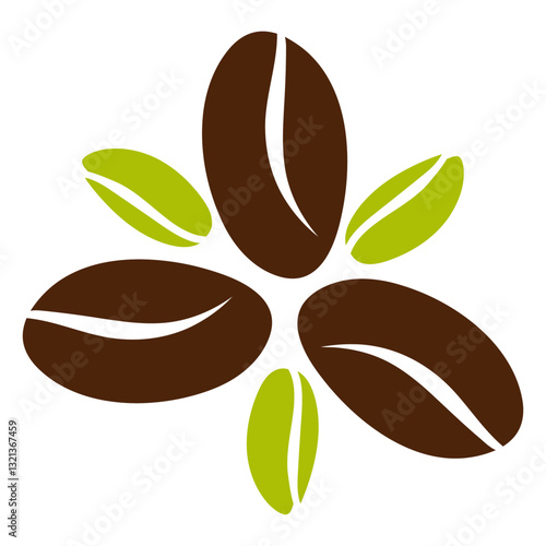 Coffee Bean Motif: A close-up showcases a stylized motif of coffee beans and leaves, designed to evoke the essence of an aromatic beverage