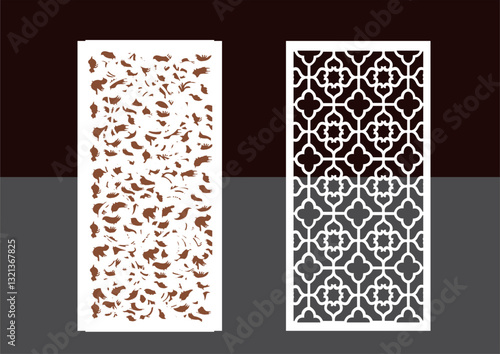  Kitchen and Hall Jali geometric CNC jaali pattern for laser cutting and interior designing vector graphics