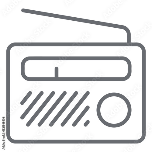Retro Radio Icon: A classic radio is ready to be used, simple design evokes a sense of nostalgia.
