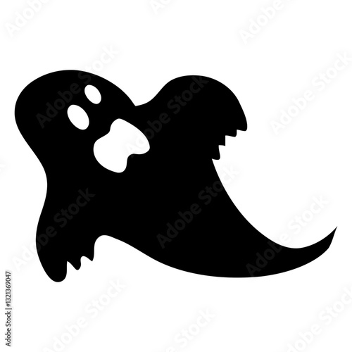 Spooky Silhouette: A minimalist silhouette of a playful ghost. A symbol of the supernatural realm, perfectly captures the spirit of the Halloween season. 
