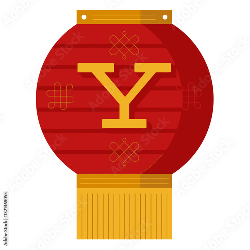 Chinese Lantern's vibrant emblem: A captivating Chinese lantern, adorned with elaborate details, symbolizes cultural festivities. The design uses colors, shapes.