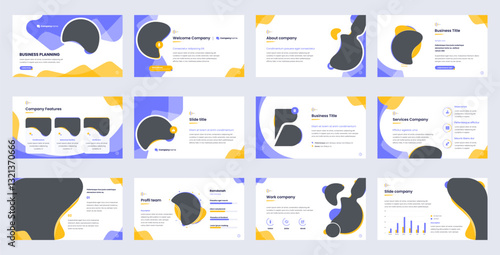 Powerpoint presentation templates set, Business presentation usable for keynote presentation vector background, Brochure, Web, Flyer, Banner, Google slides, Annual report, Infographic, Social media.