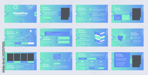 Powerpoint presentation templates set, Business presentation usable for keynote presentation vector background, Brochure, Web, Flyer, Banner, Google slides, Annual report, Infographic, Social media.