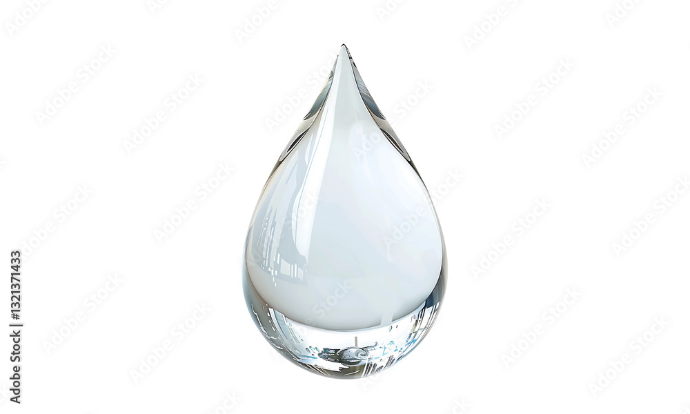 Obraz premium Purity in Droplet: A minimalist image captures a single, pristine water droplet. It evokes a sense of clarity, freshness, and the essential nature of life itself.