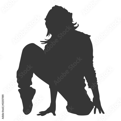 Dynamic Silhouette: A stylish silhouette embodies effortless cool, striking a confident pose with a relaxed yet poised posture.