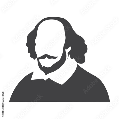 Timeless Silhouette: A bold, stylized silhouette captures the iconic image of a revered figure from literary history. A testament to the power of words and the enduring legacy of the written word.