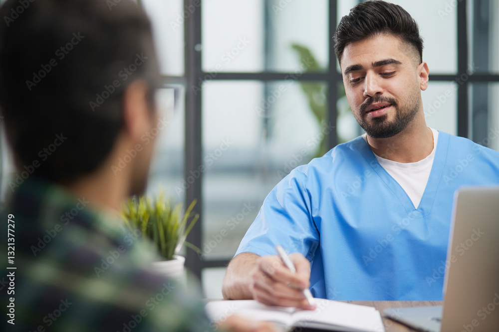 doctor receives the patient and tells him about the results of the tests. Medicine, health. doctor receives the patient and tells him about the results of the tests. Medicine, health.