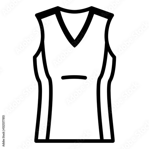 Sleeveless Top: A simple, minimalist illustration of a sleeveless top, perfect for various design concepts and fashion projects.