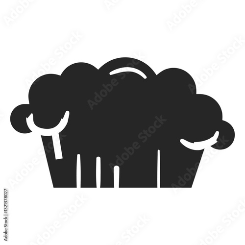 Chef's Hat Icon: A simple and elegant black chef's hat illustration, symbolizing culinary expertise and the art of cooking.