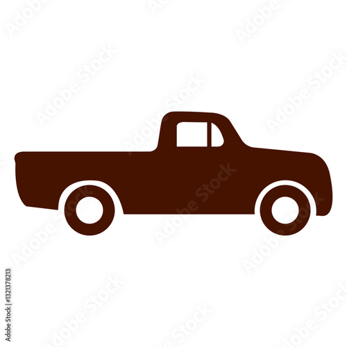 Classic Pickup Truck Silhouette: A timeless representation of a classic pickup truck in a minimalist design, perfect for conveying reliability and a vintage feel.