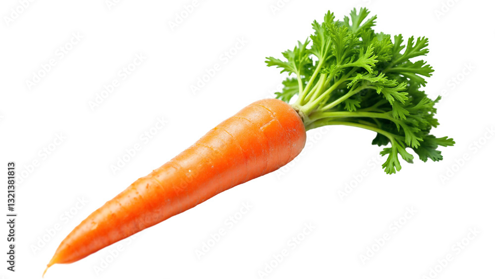 Whole Carrot with Green Leaves Isolated on Transparent Background for Fresh Food Marketing Whole Carrot with Green Leaves Isolated on Transparent Background for Fresh Food Marketing