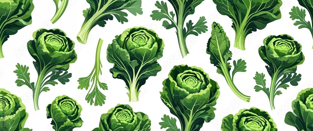 escarole pattern on white plain background digital abstract art work illustration design escarole pattern on white plain background digital abstract art work illustration design