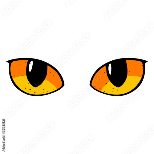 Mystical Gaze: A pair of piercing, cartoon eyes, captivating with their otherworldly hues, conveying a sense of intrigue and mystery.