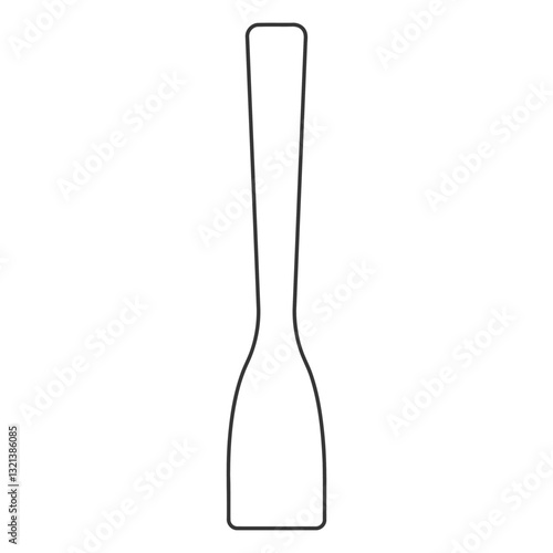 Sleek Tableware Silhouette: A minimalist illustration of a elegant butter knife, poised against an airy backdrop, perfect for adding a touch of sophistication to culinary projects.
