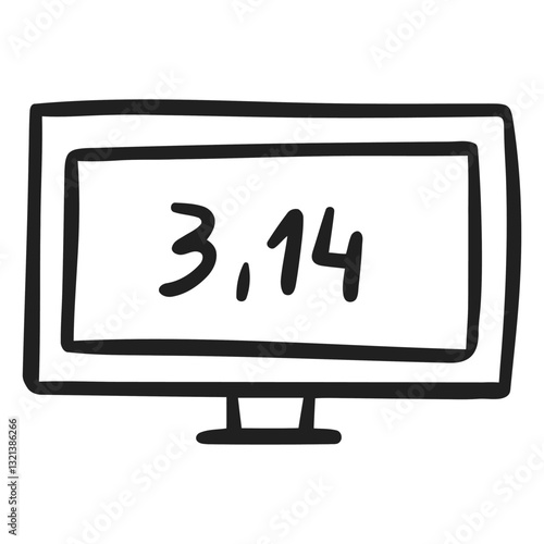 Pi on Display: An eye-catching illustration of a computer screen displaying the mathematical constant Pi, the perfect visual aid for any scientific or educational content.