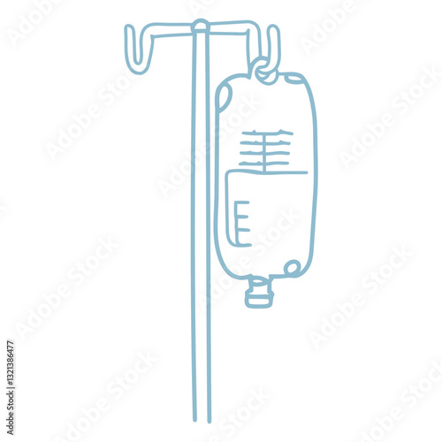 Medical Infusion: A stark illustration of a medical intravenous drip system, conveying a sense of modern healthcare, treatment, and hospital.