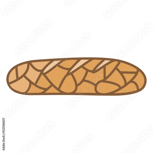 Fresh Loaf Illustration: A freshly baked loaf of bread is artistically depicted, showcasing its appetizing texture and inviting form.