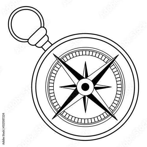 Guiding Light: A classic compass points the way, its needle steady in the pursuit of direction and discovery. Illustrating navigation and exploration with clean lines and timeless design.