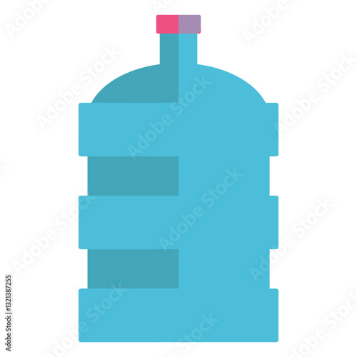 Water Bottle Illustration: A clean and crisp illustration showcases a water bottle, perfect for conveying concepts of hydration, refreshment, and health.