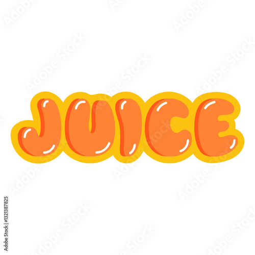 JUICE: A vibrant and playful illustration of the word JUICE in a bold, colorful font, exuding a sense of refreshment and fruity goodness.