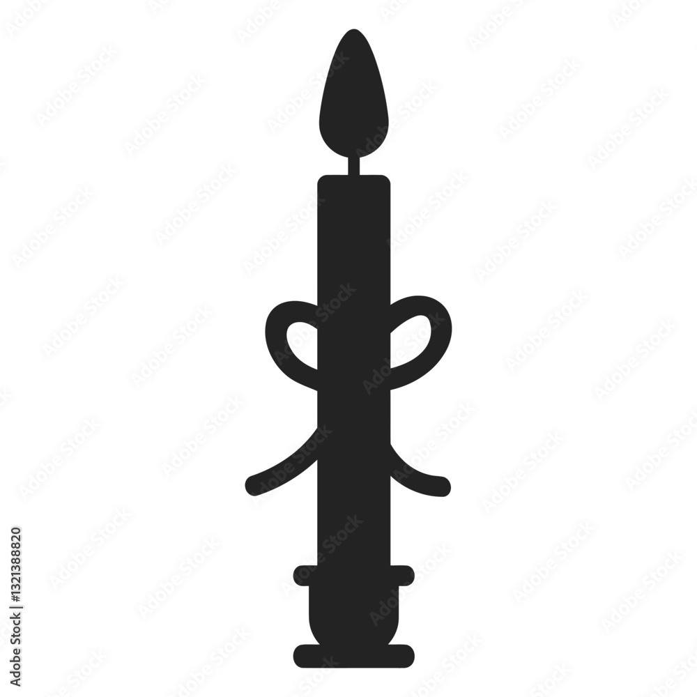 Fototapeta premium Candle Silhouette: A timeless candle illustration, presented in a minimalist and elegant silhouette, perfect for evoking a sense of warmth, spirituality, and celebratory ambience.