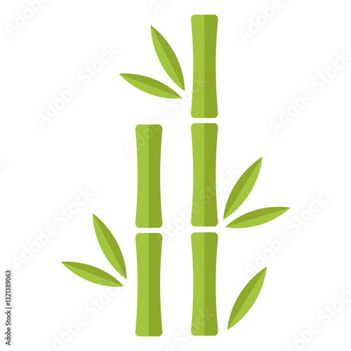 Bamboo Simplicity: A serene illustration of a bamboo plant, its vibrant green stalks and leaves symbolizing growth and tranquility. 