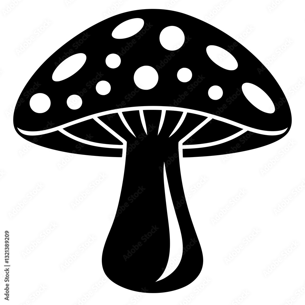 black mushroom icon on white background black mushroom icon on white background