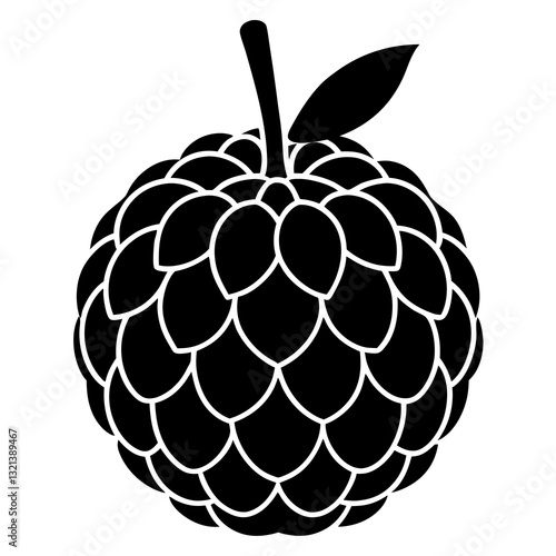custard apple silhouette vector icon white background