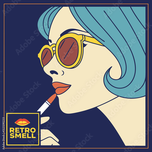 Retro Smell Woman Smoking T-Shirt Design - Vintage Style Fashion Graphic Tee