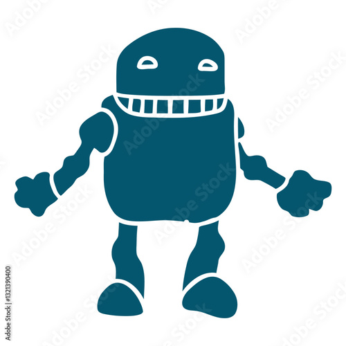 Cartoonish Bot: A whimsical illustration of a friendly cartoon robot with a simple yet charming design, exuding a sense of futuristic fun and technological playfulness.