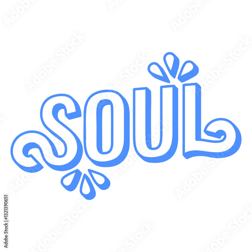 Soul Word Design: A simple, captivating depiction of SOUL in elegant lettering, evoking deep emotion and introspective reflection.