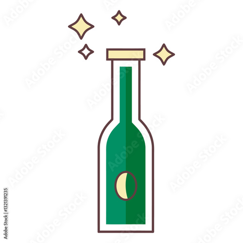 Celebratory Bottle: This image captures the essence of jubilation with an illustrated bottle, exuding an air of festivity and joy.