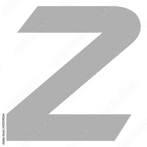 Letter Z : A sleek, stylized Z floats, a visual element that captures modernity and geometric purity, ideal for design.