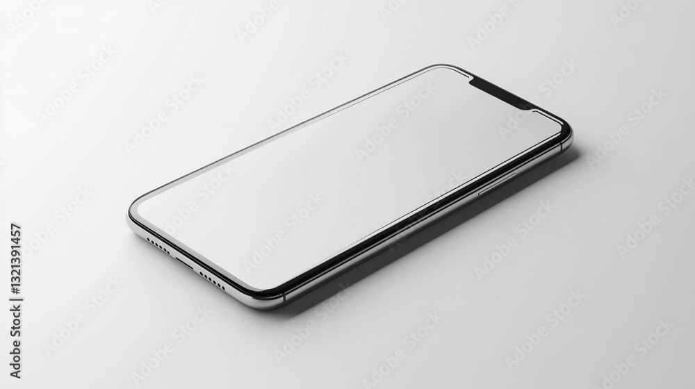 Modern smartphone with blank screen on white background. Modern smartphone with blank screen on white background.