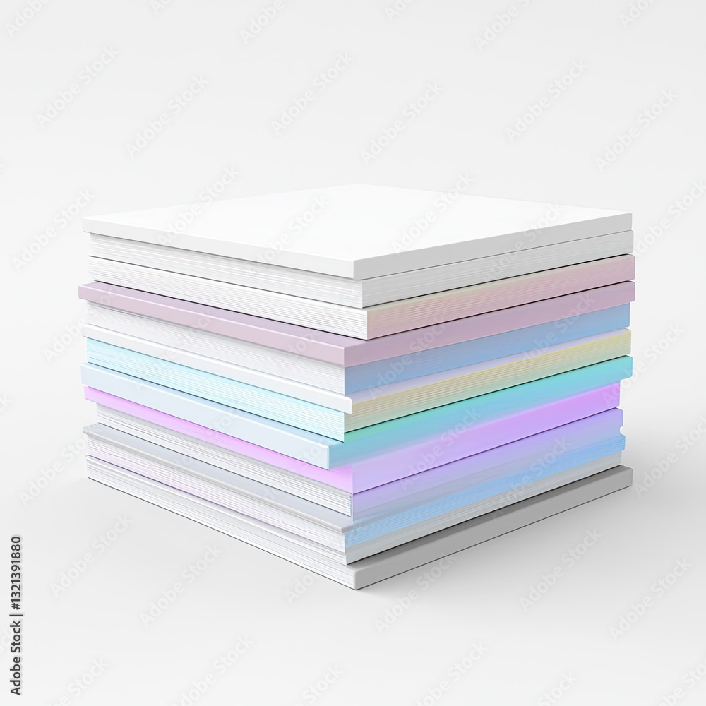 Stack of colorful paper sheets on white background Stack of colorful paper sheets on white background