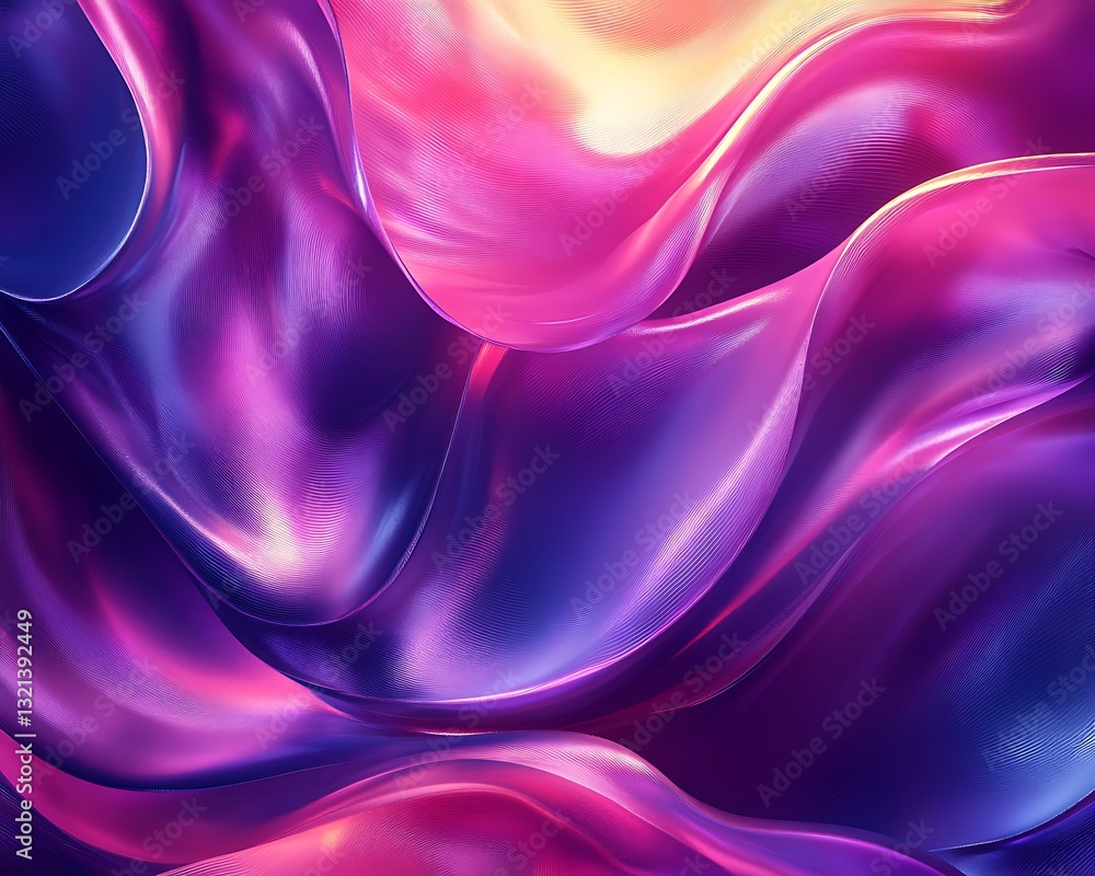 Obraz premium Abstract vibrant iridescent flowing waves.