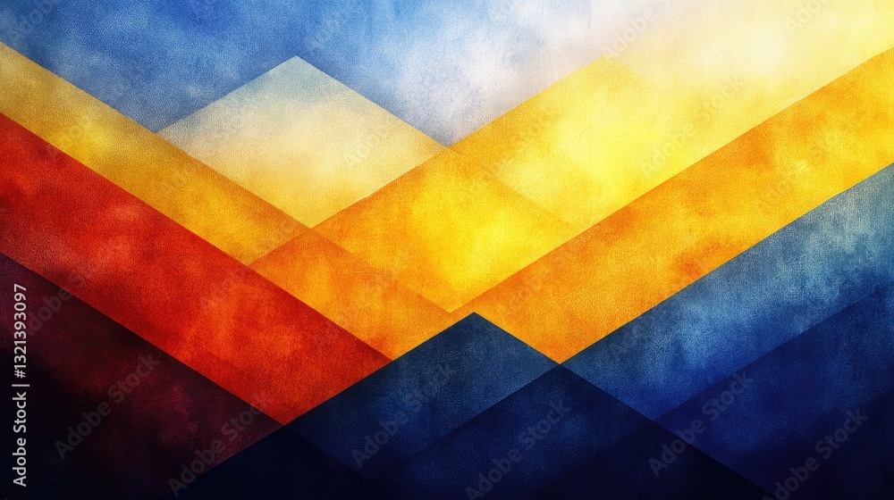 Abstract geometric shapes, vibrant color palette, layered design, background, for website, presentation Abstract geometric shapes, vibrant color palette, layered design, background, for website, presentation