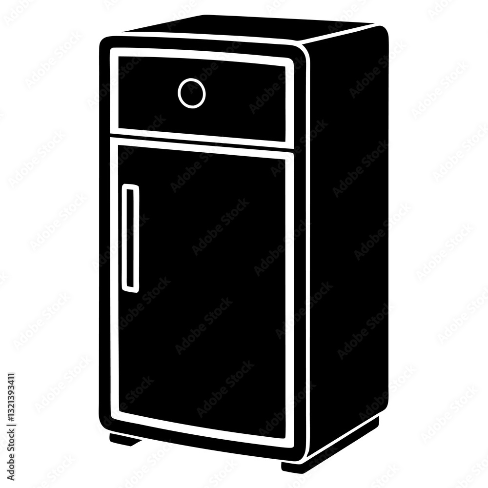 refrigerator silhouette vector icon white background refrigerator silhouette vector icon white background