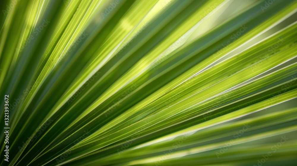 Lush green palm leaves with soft sunlight Lush green palm leaves with soft sunlight