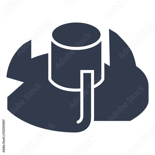 Cloud Server Icon: An elegant icon featuring a cloud server graphic, symbolizing data storage, cloud computing, and network infrastructure.