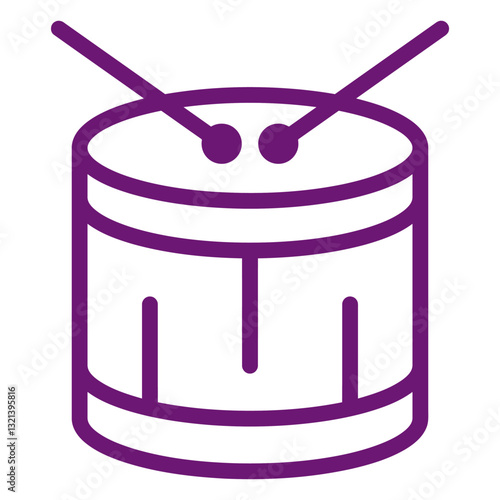 The Drum: A captivating outline of a drum, its silhouette embodying rhythm and beat, poised for musical expression.