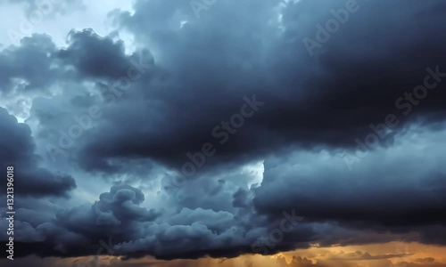 dark clouds  and  a blue sky