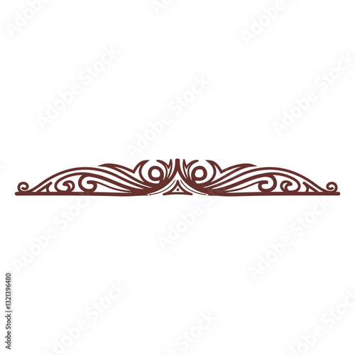 Elegant Ornamental Design Element: This eye-catching artwork exhibits a gracefully curving ornamental design element, offering a touch of refinement and beauty with its intricate.
