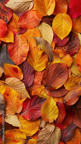 Vibrant autumn leaves in shades of orange and yellow