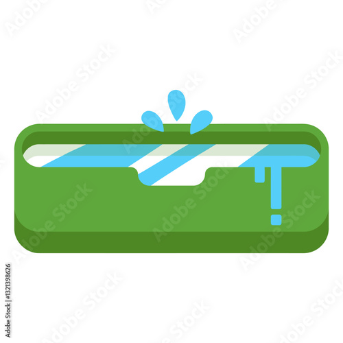Broken Irrigation System: An abstract representation of a damaged irrigation system, with water gushing out, highlighting the need for repair and maintenance.