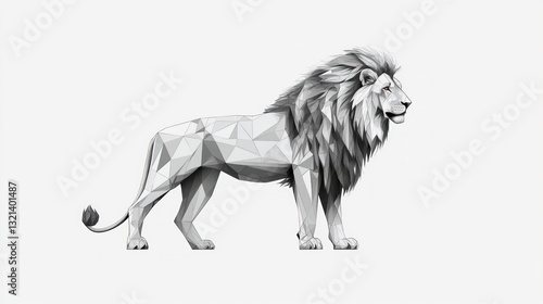 Polygonal lion profile