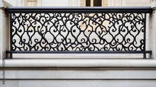Intricate metal railing design with textured, woven pattern, showcasing elegance and craftsmanship